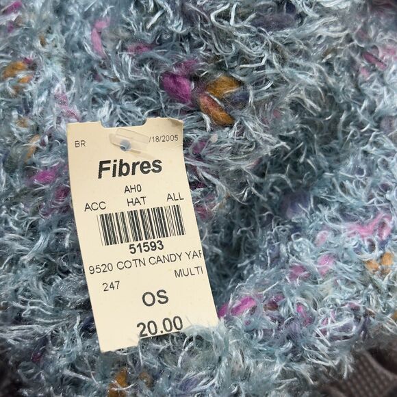 Fibres Beanie Hat Womens Multicolor Warm Plush Wide Brim Fluffy Knitted Cap - Picture 3 of 3